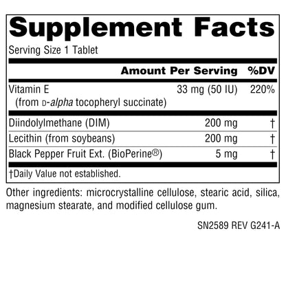 Source Naturals DIM 200mg with BioPerine, Vitamin E – 60 Tablets