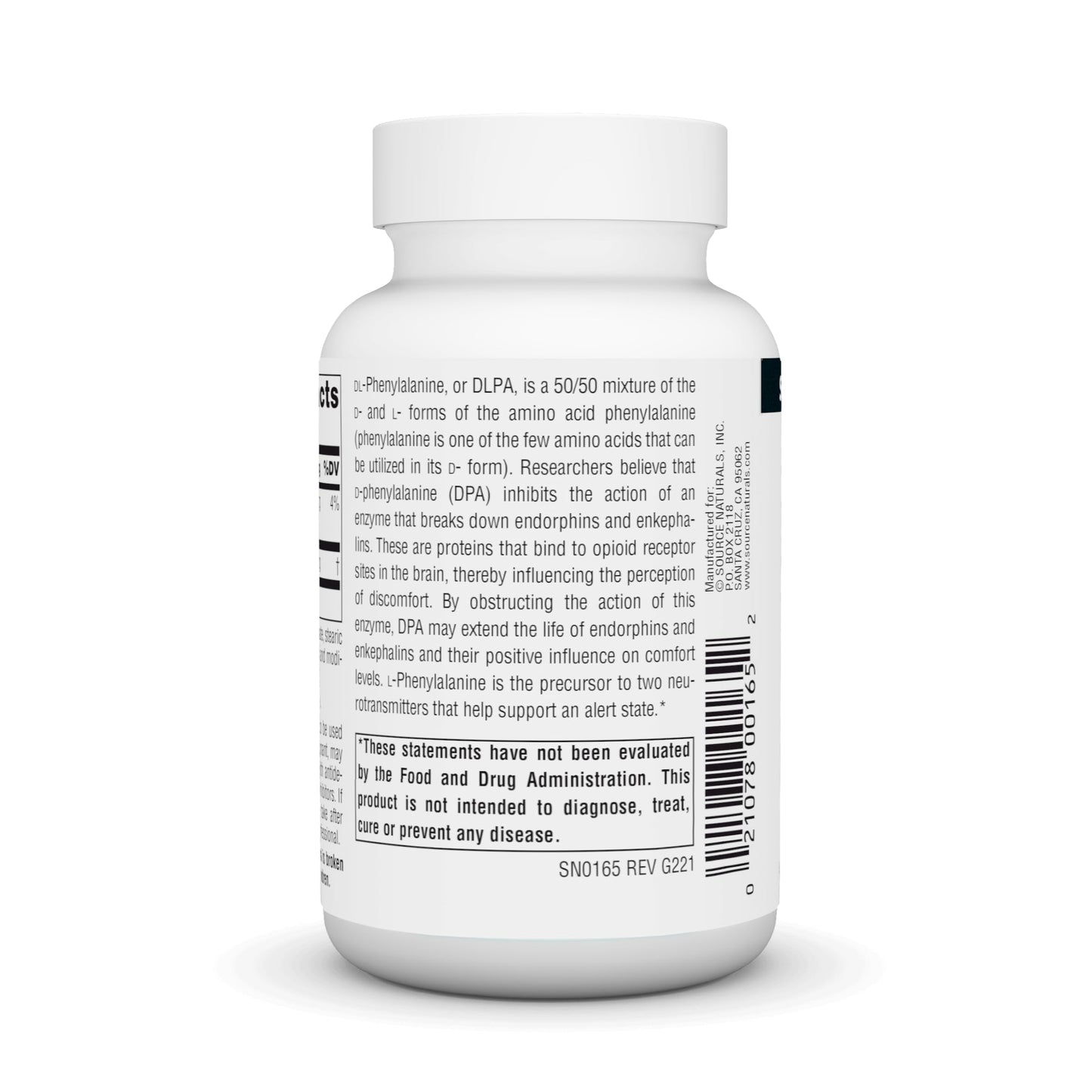 Source Naturals DLPA DL-Phenylalanine 750 mg - 60 Tablets | Mood & Alertness Support