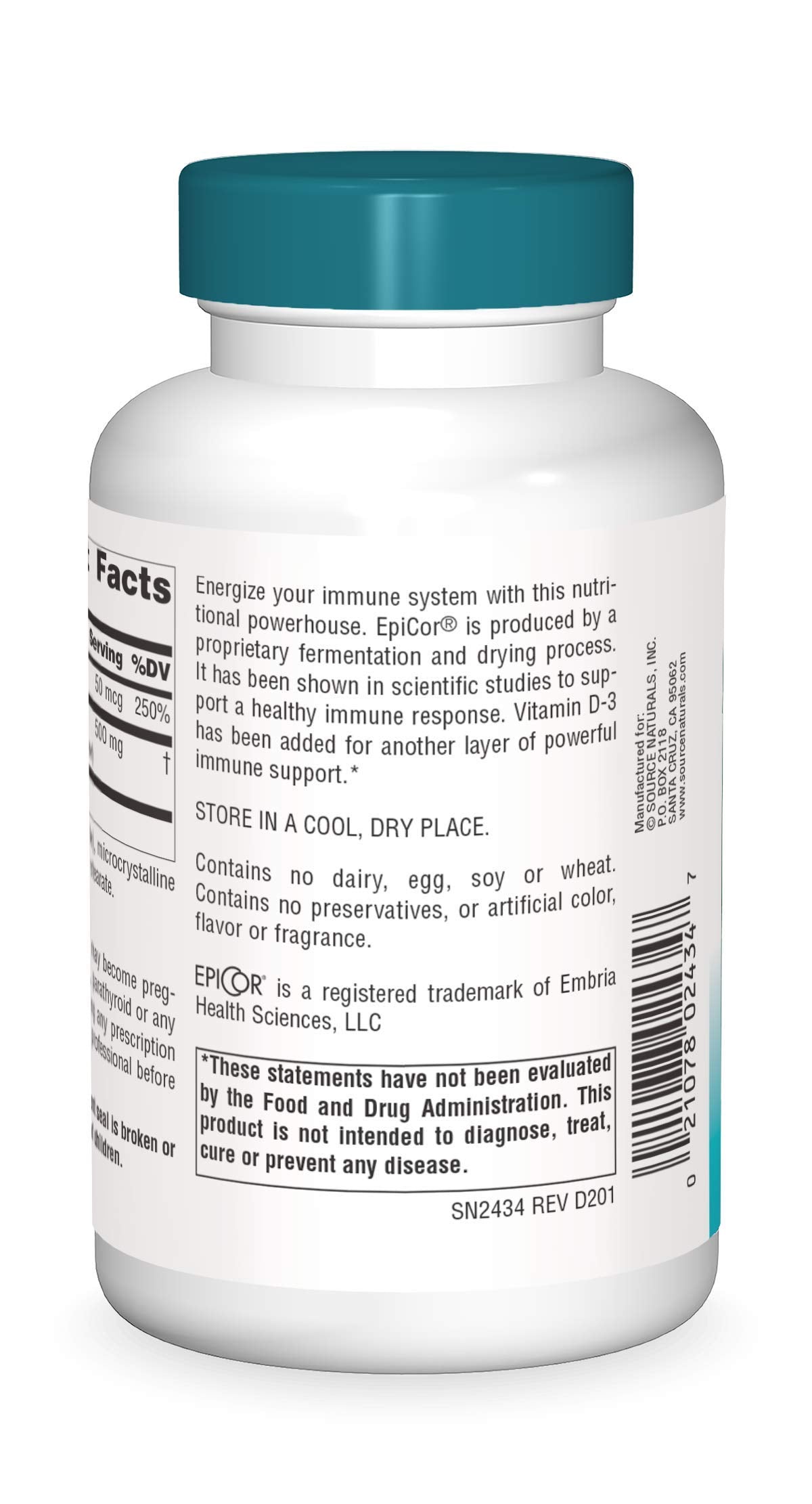 Source Naturals EpiCor with Vitamin D-3 – Immune Support (120 capsules)