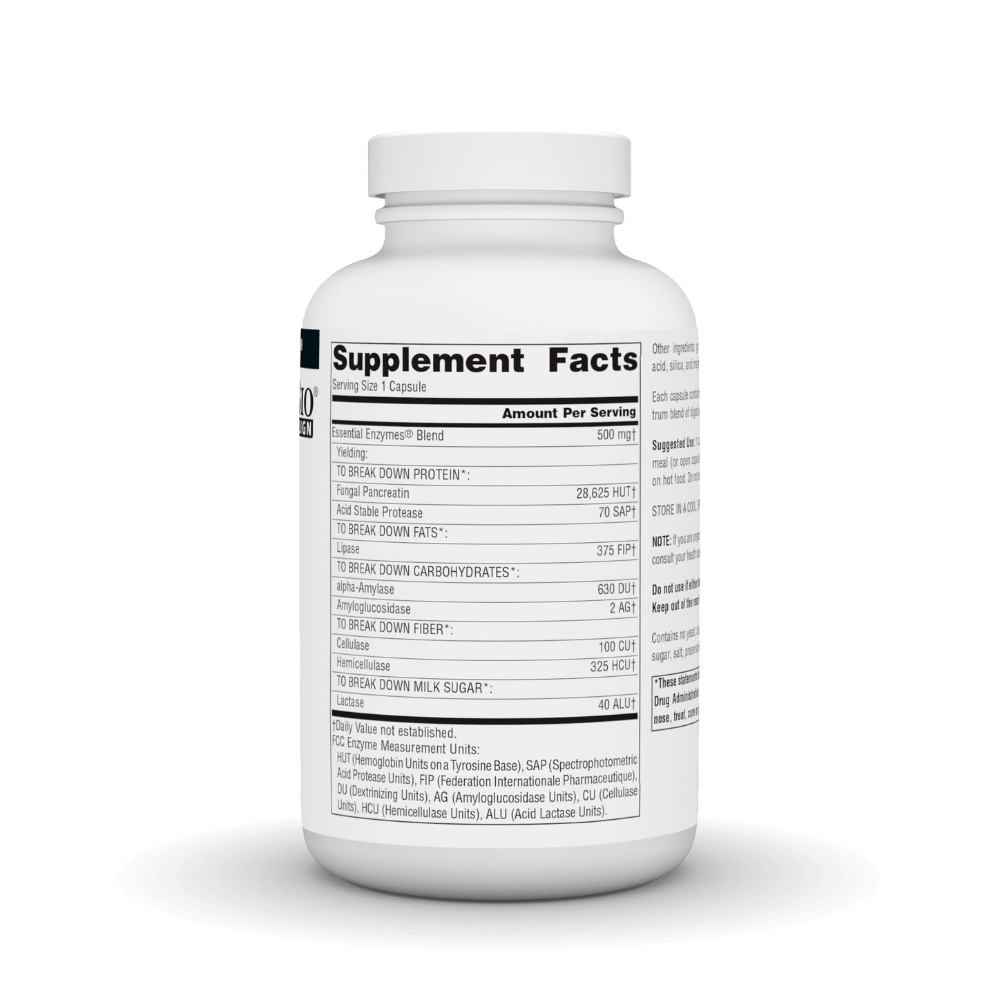 Source Naturals Essential Enzymes 500mg - Bio-Aligned Digestive Enzymes, 240 Capsules