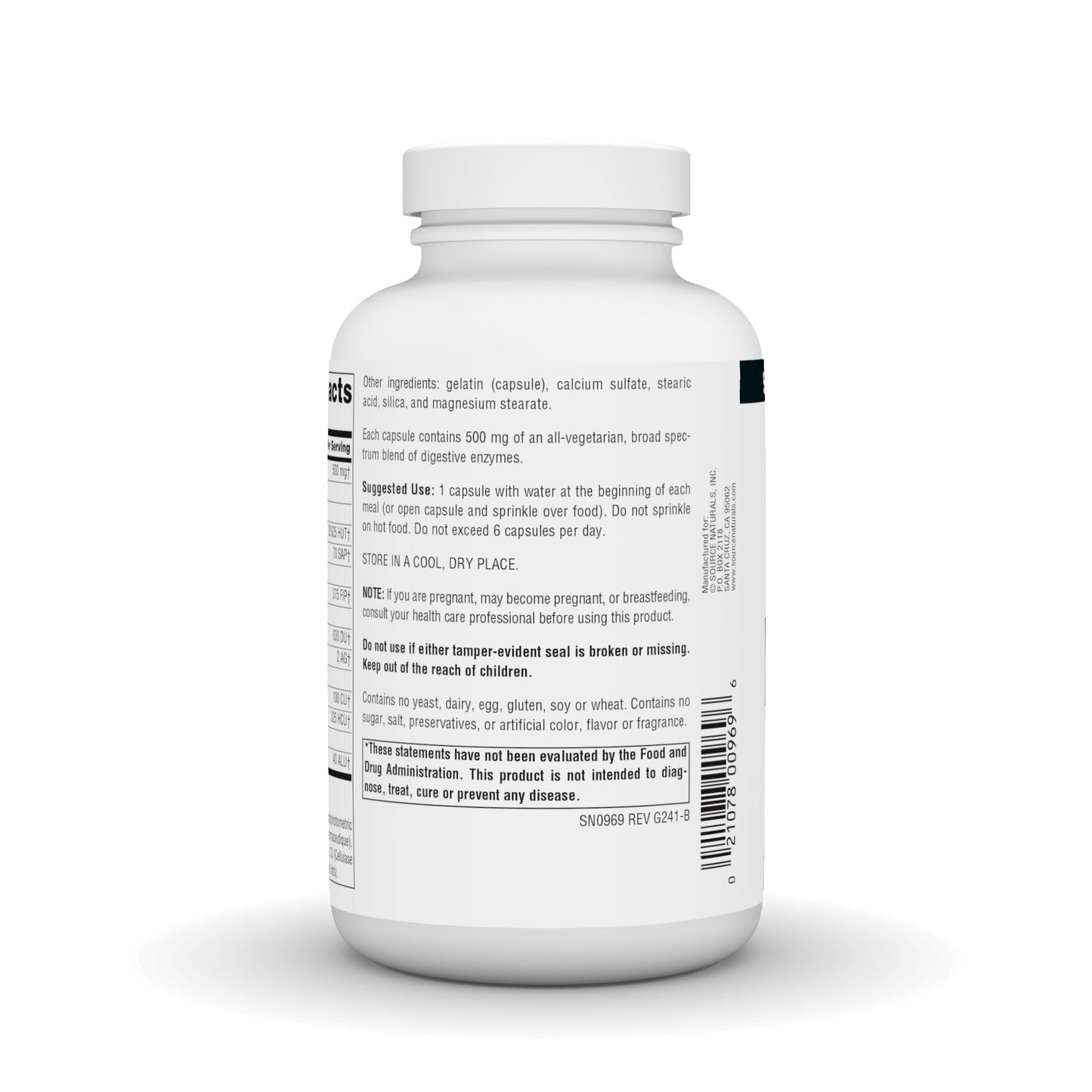 Source Naturals Essential Enzymes 500mg - Bio-Aligned Digestive Enzymes, 240 Capsules