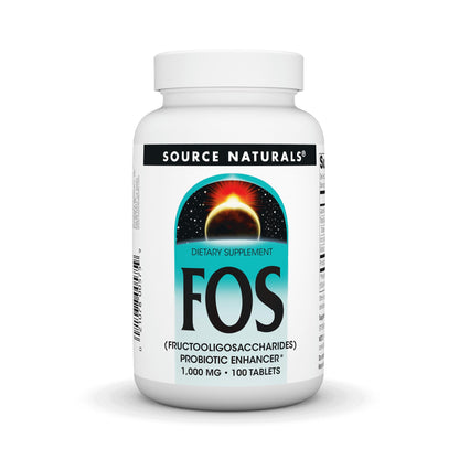 Source Naturals FOS 1000 mg Fructooligosaccharides Probiotic Enhancer – 100 Tablets