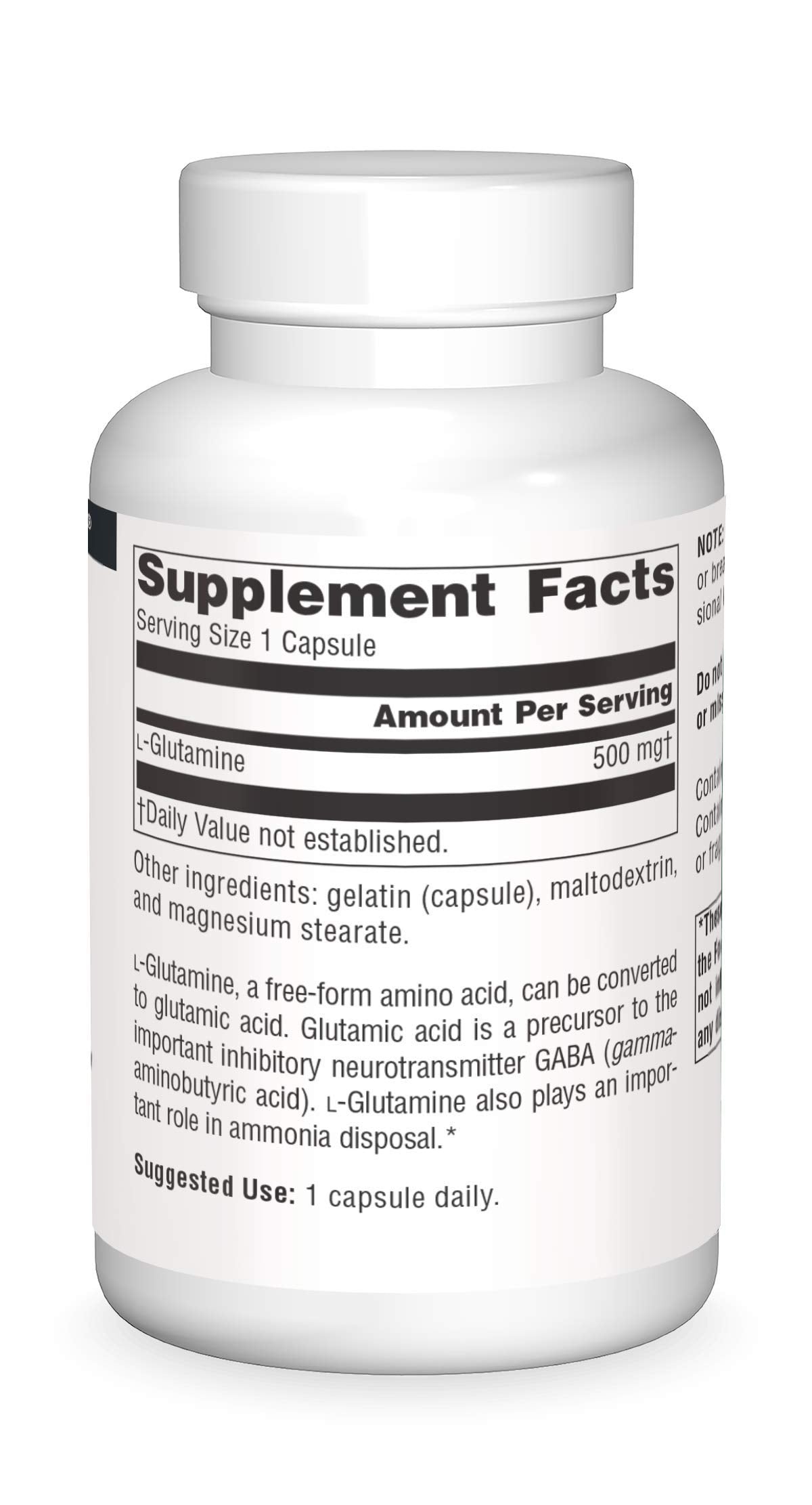 Source Naturals Free Form L-Glutamine 500 mg - 100 Capsules