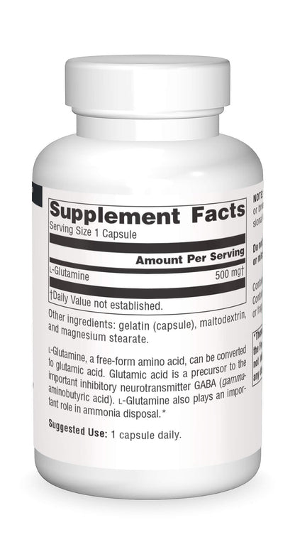 Source Naturals Free Form L-Glutamine 500 mg - 100 Capsules