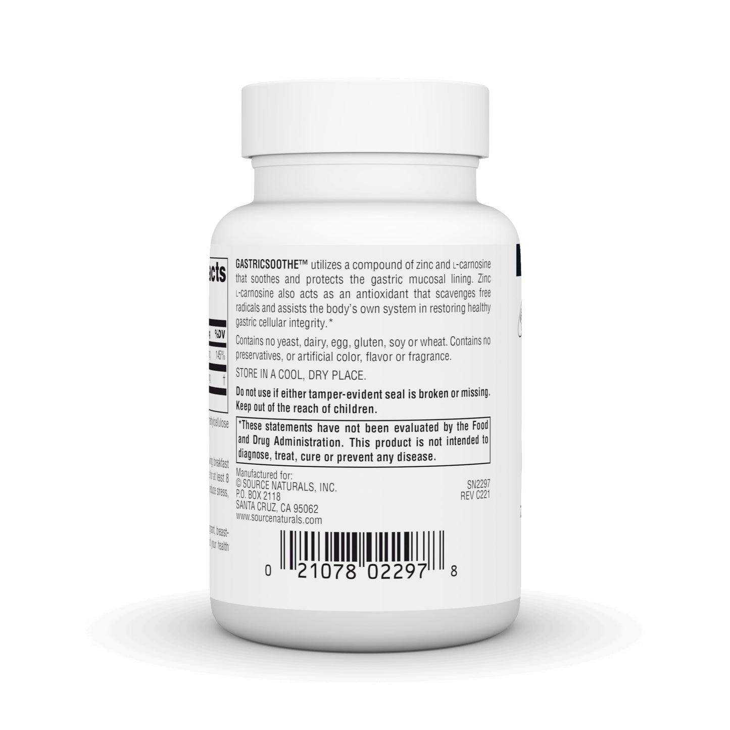 Source Naturals GastricSoothe Zinc L-Carnosine 120 Veggie Caps