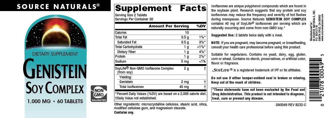 Source Naturals Genistein Soy Complex 40 mg SoyLife - 60 Tablets