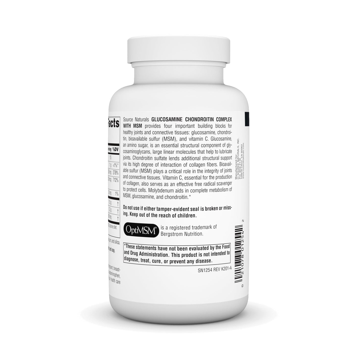 Source Naturals Glucosamine Chondroitin Complex with MSM – 120 Tablets
