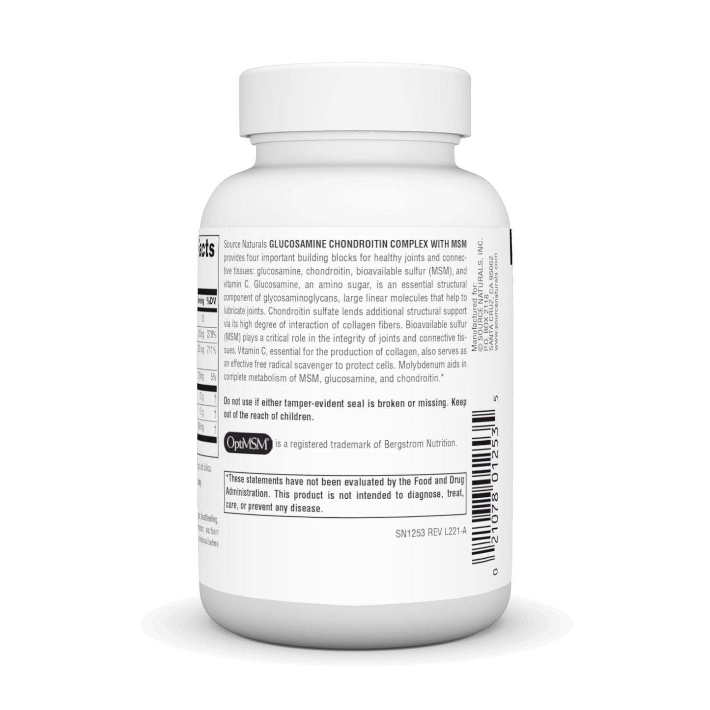 Source Naturals Glucosamine Chondroitin Complex with MSM – 60 Tablets | Joint Support