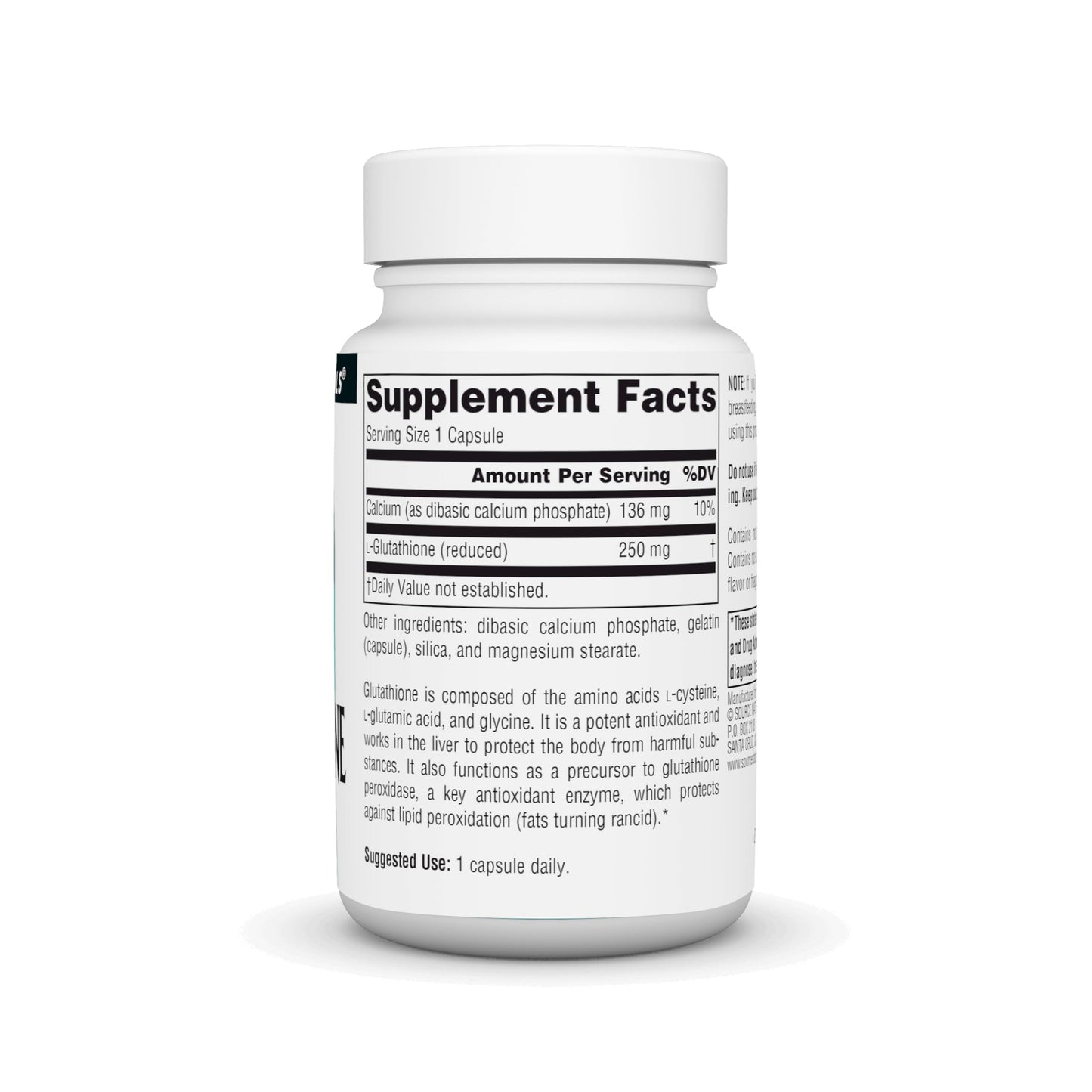 Source Naturals Glutathione - 250mg Liver Support - 30 Capsules