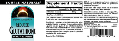 Source Naturals Glutathione 50mg – Liver Support Supplement (60 Tablets)