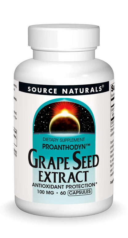 Source Naturals Grape Seed Extract - 100 mg, 60 Capsules | Supports Healthy Aging Brain*