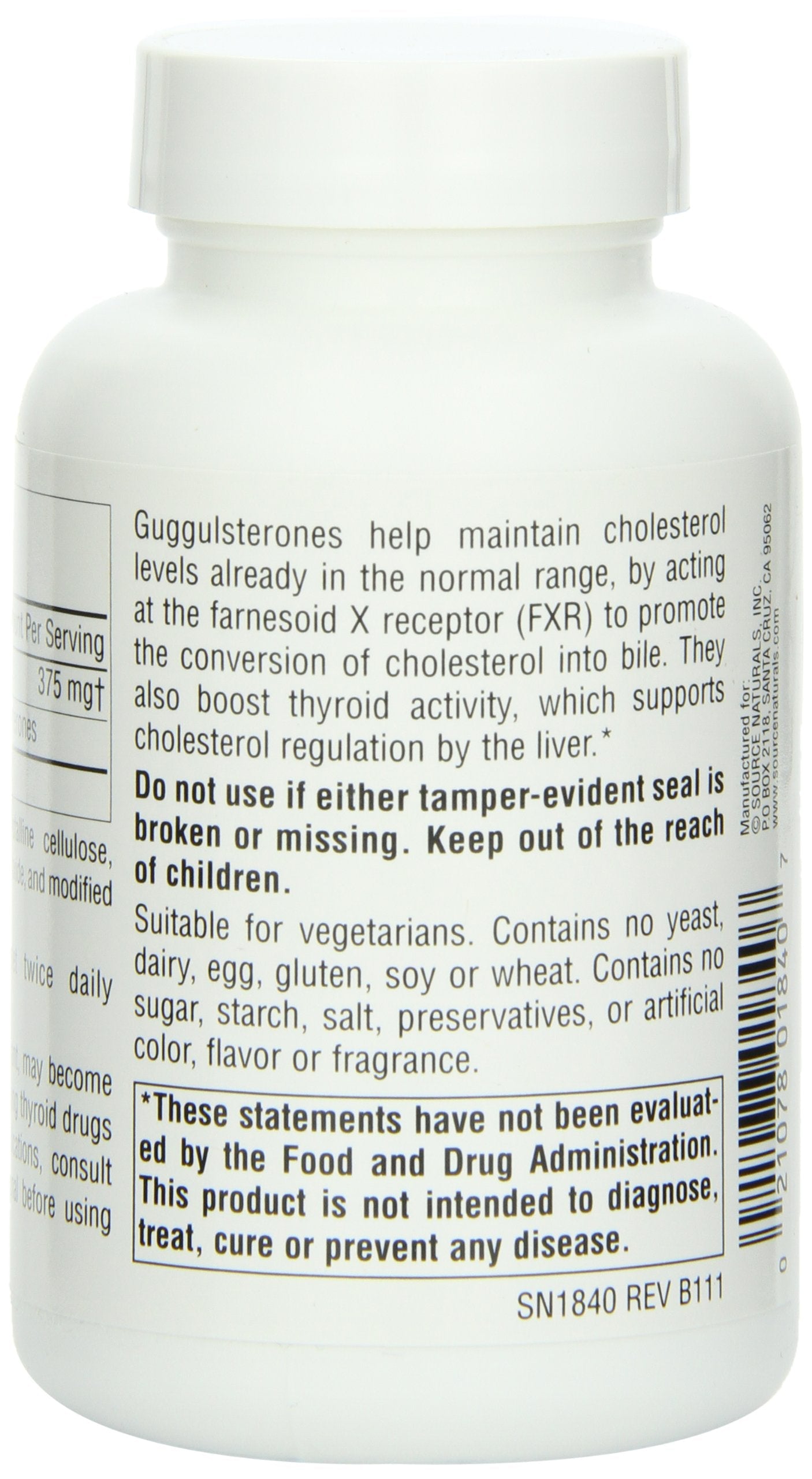 Source Naturals Guggulsterones 37.5 mg – 120 Tablets | Heart & Artery Support