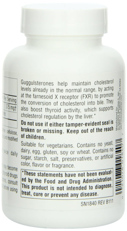 Source Naturals Guggulsterones 37.5 mg – 120 Tablets | Heart & Artery Support