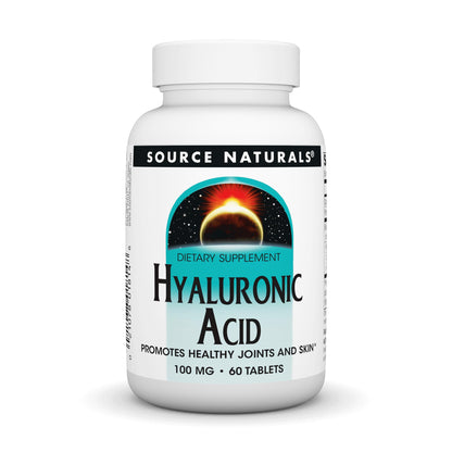 Source Naturals Hyaluronic Acid 100 mg - Joints & Skin Support, 60 Tablets