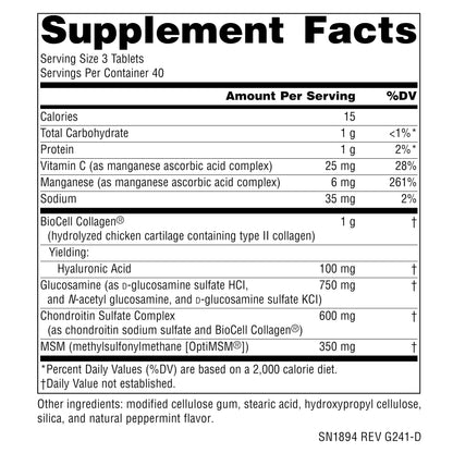 Source Naturals Hyaluronic Joint Complex with Glucosamine, Chondroitin & MSM Extra Strength - 120 Tablets
