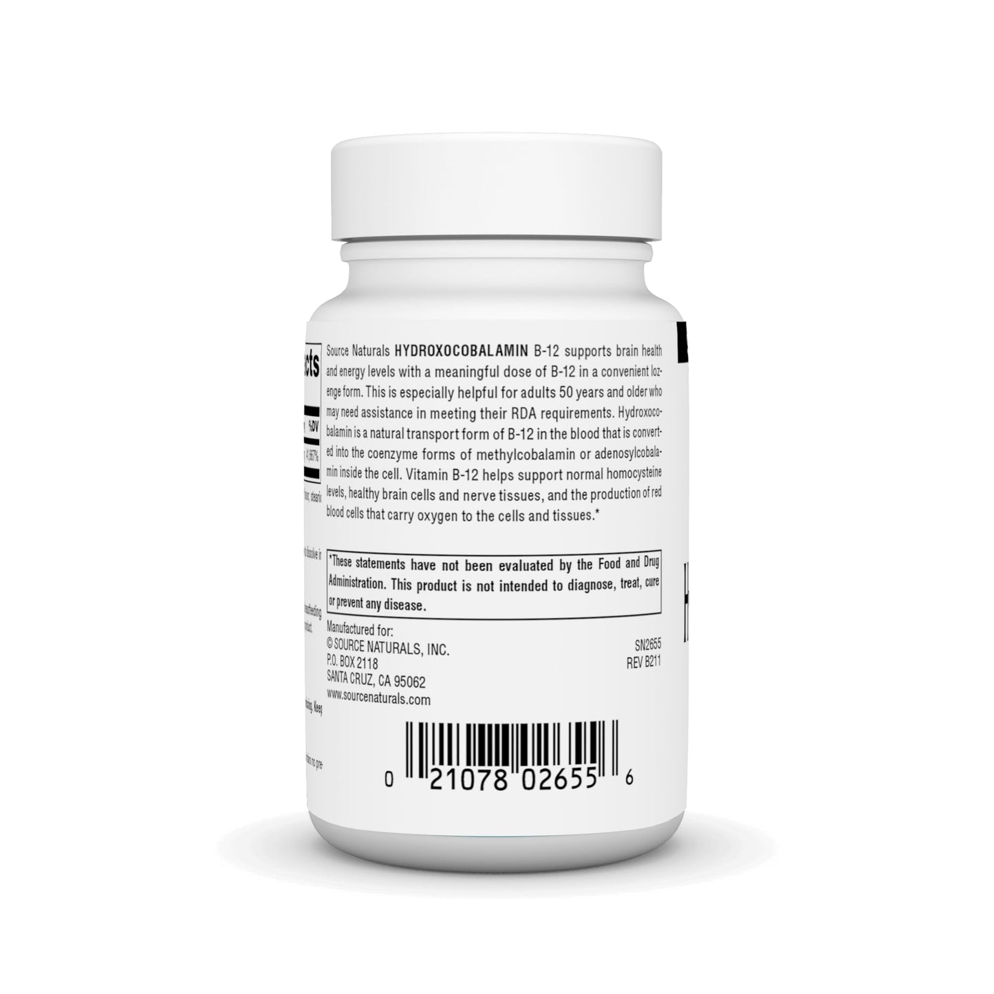 Source Naturals HydroxoCobalamin B-12 Lozenges 1 mg Cherry, 120 Count