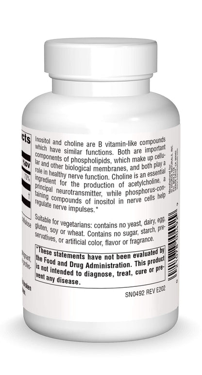 Source Naturals Inositol & Choline 800 mg - 100 Tablets | Nerve Support