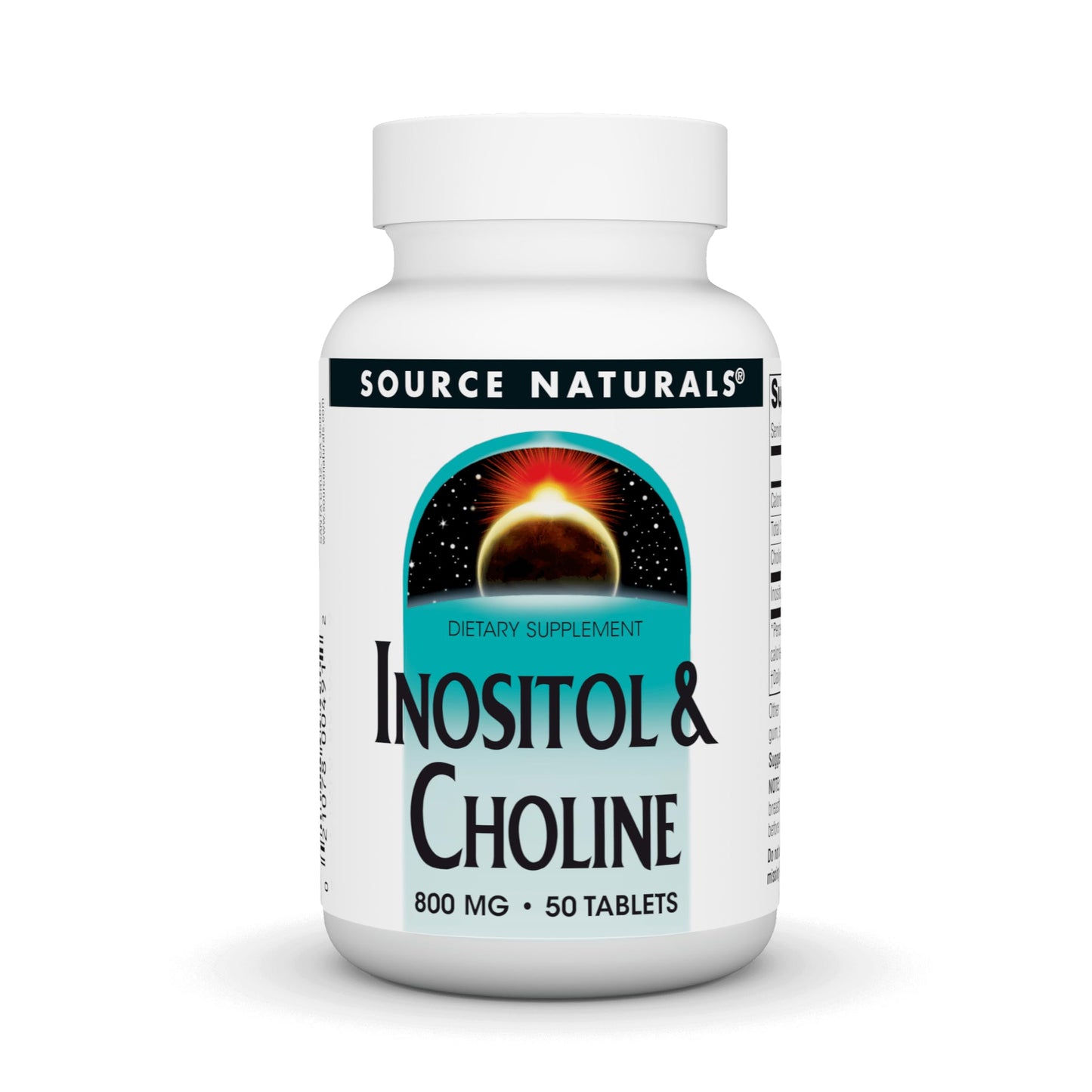 Source Naturals Inositol & Choline 800 mg - Supports Healthy Nerve Function - 50 Tablets