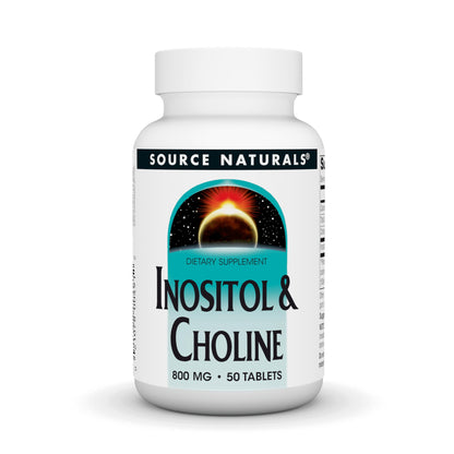 Source Naturals Inositol & Choline 800 mg - Supports Healthy Nerve Function - 50 Tablets