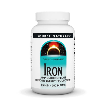 Source Naturals Iron, Amino Acid Chelate – Energy Support Dietary Supplement (250 Tablets)