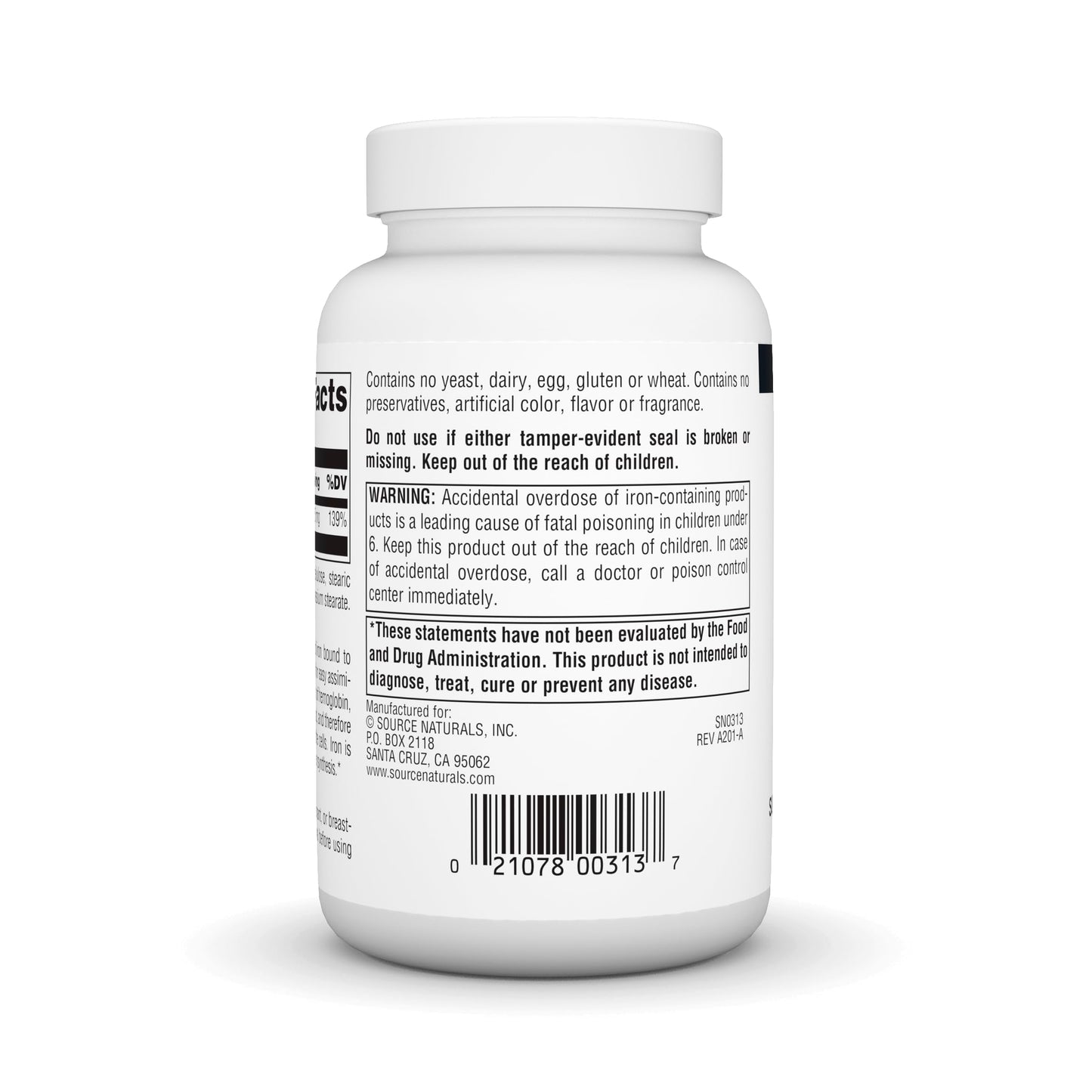 Source Naturals Iron, Amino Acid Chelate – Energy Support Dietary Supplement (250 Tablets)