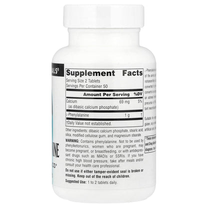 Source Naturals L-Phenylalanine Free Form Essential Amino Acid* - 100 Tablets
