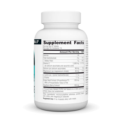 Source Naturals L-Proline & L-Lysine, 550mg - 60 Tablets