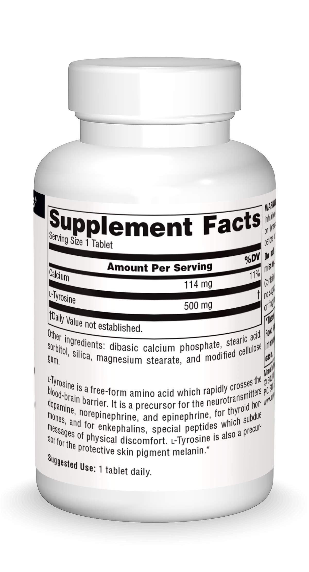Source Naturals L-Tyrosine Free-Form Amino Acid Supplement - 50 Tablets