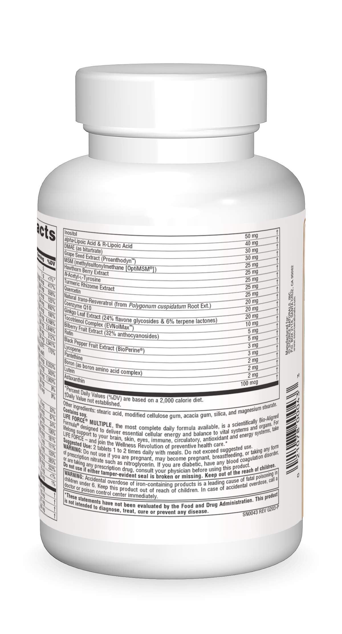 Source Naturals Life Force Multi, Energy Activator - 180 Tablets