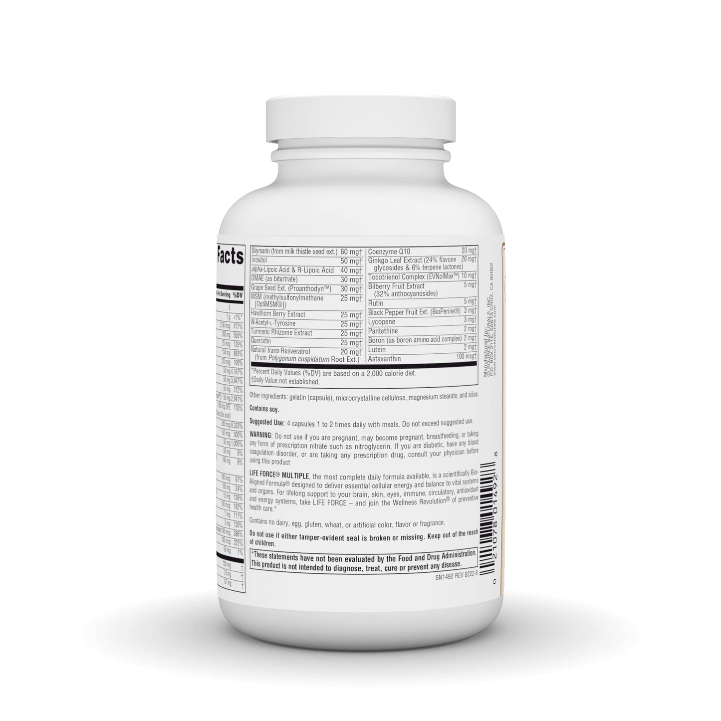 Source Naturals Life Force Iron Free Multivitamin – High Potency Daily Vitamin, 180 Capsules