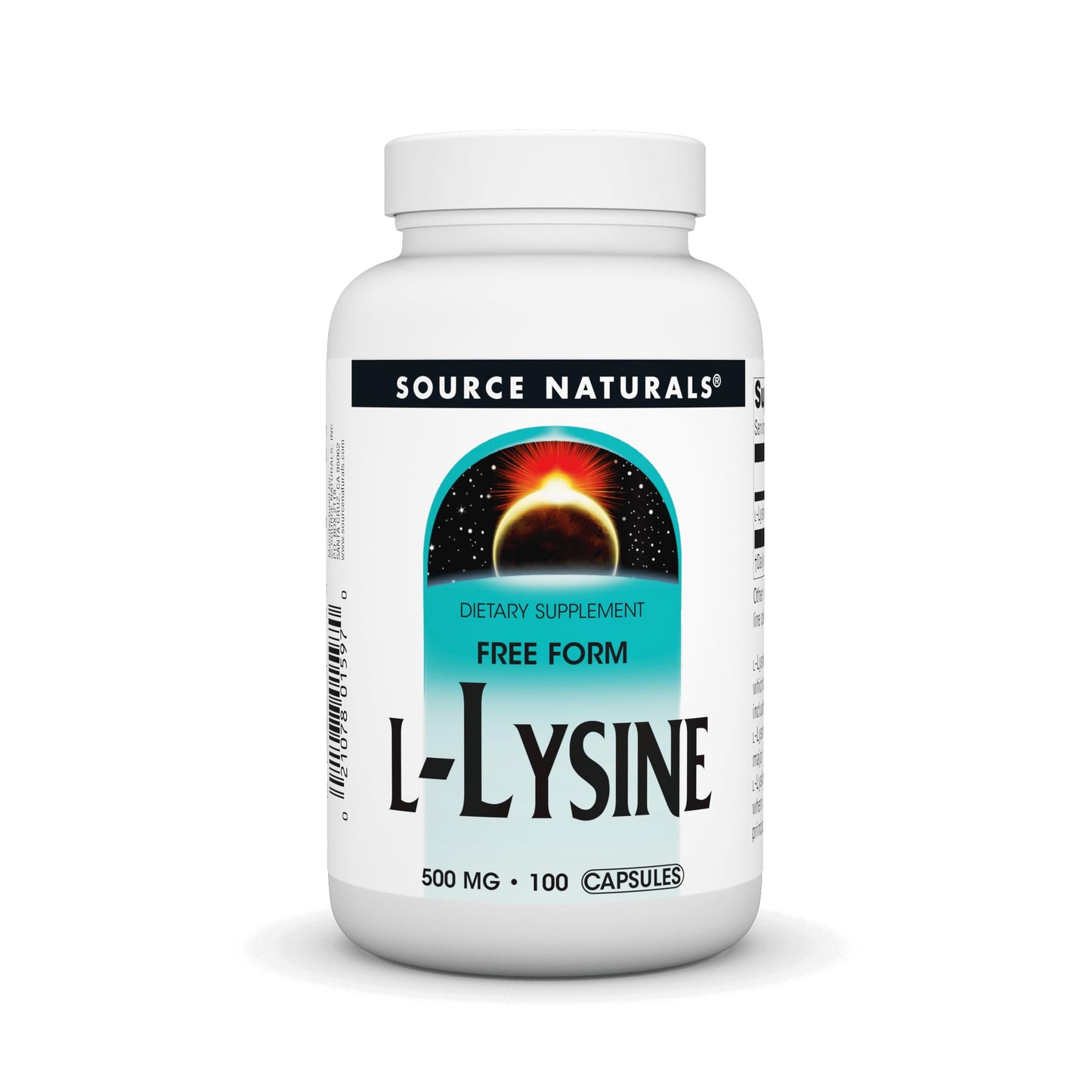 Source Naturals L-Lysine Free Form - Amino Acid Supplement for Collagen & Energy (100 Capsules)
