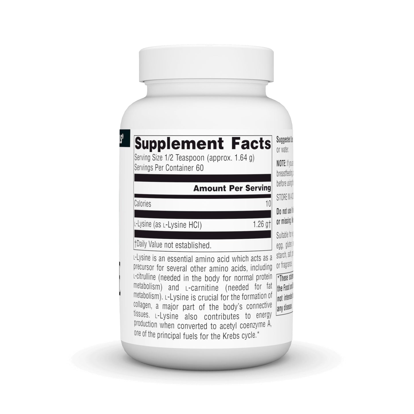Source Naturals L-Lysine Free-Form Powder - Amino Acid Supplement for Collagen & Energy (100 g)
