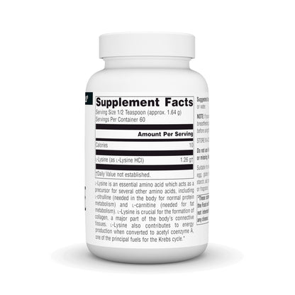 Source Naturals L-Lysine Free-Form Powder - Amino Acid Supplement for Collagen & Energy (100 g)