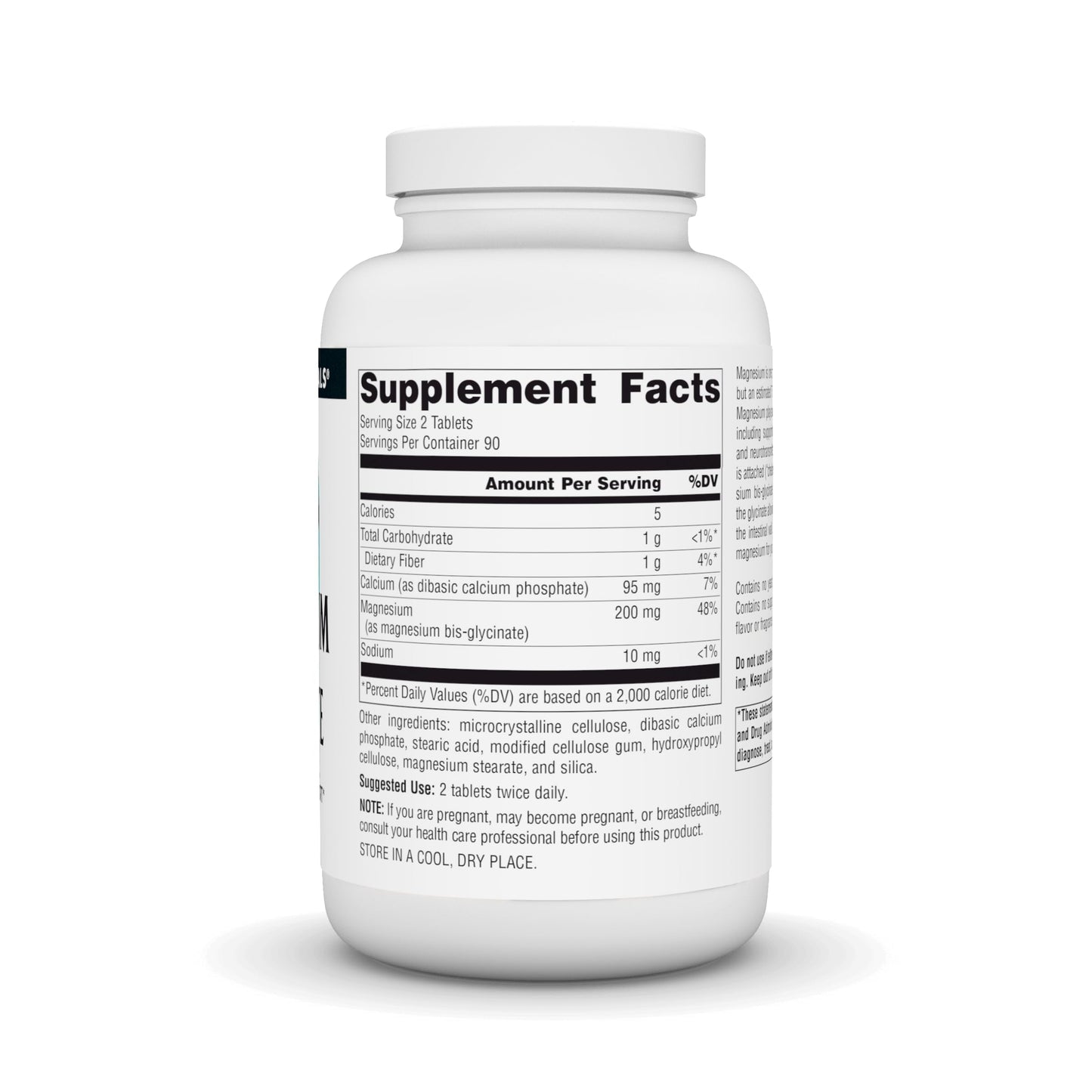 Source Naturals Magnesium Glycinate | Chelated for High Absorption | Calming Energy, Bone & Heart Support* | 200 mg per Serving - 180 Tablets