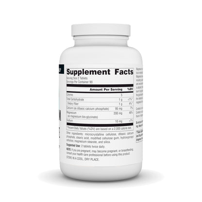 Source Naturals Magnesium Glycinate | Chelated for High Absorption | Calming Energy, Bone & Heart Support* | 200 mg per Serving - 180 Tablets
