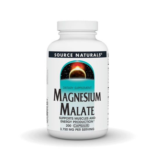 Source Naturals Magnesium Malate, Supports Muscles and Energy Production*, 3750 MG - 200 Capsules BritishVita | Premium UK Vitamins & Wellness Supplements