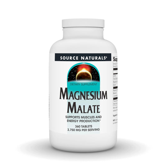 Source Naturals Magnesium Malate 3750 mg per Serving - for Energy Production* - 360 Tablets BritishVita | Premium UK Vitamins & Wellness Supplements