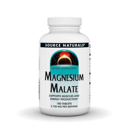Source Naturals Magnesium Malate - 3750mg per Serving - 180 Tablets BritishVita | Premium UK Vitamins & Wellness Supplements
