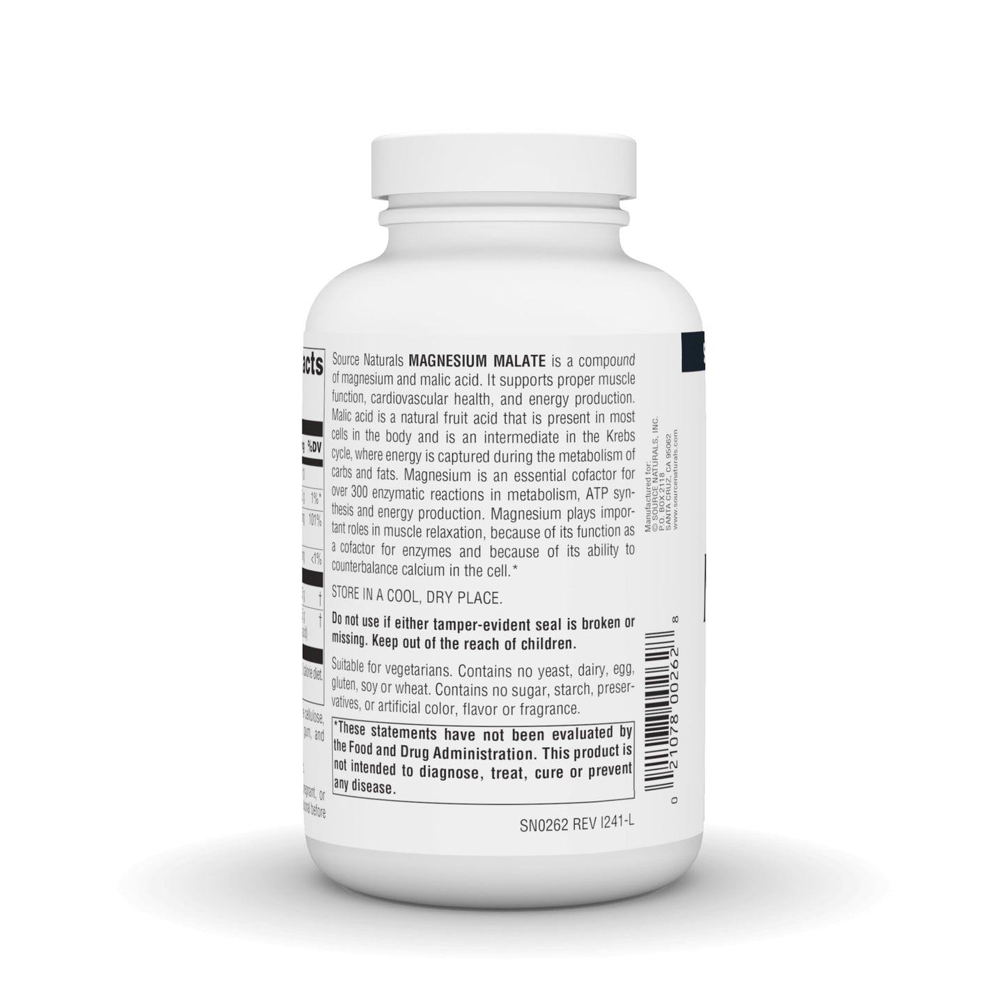 Source Naturals Magnesium Malate - 3750mg per Serving - 180 Tablets