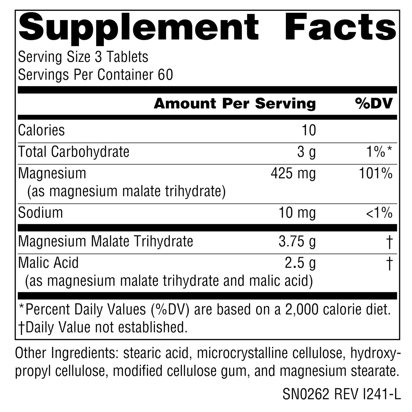 Source Naturals Magnesium Malate - 3750mg per Serving - 180 Tablets