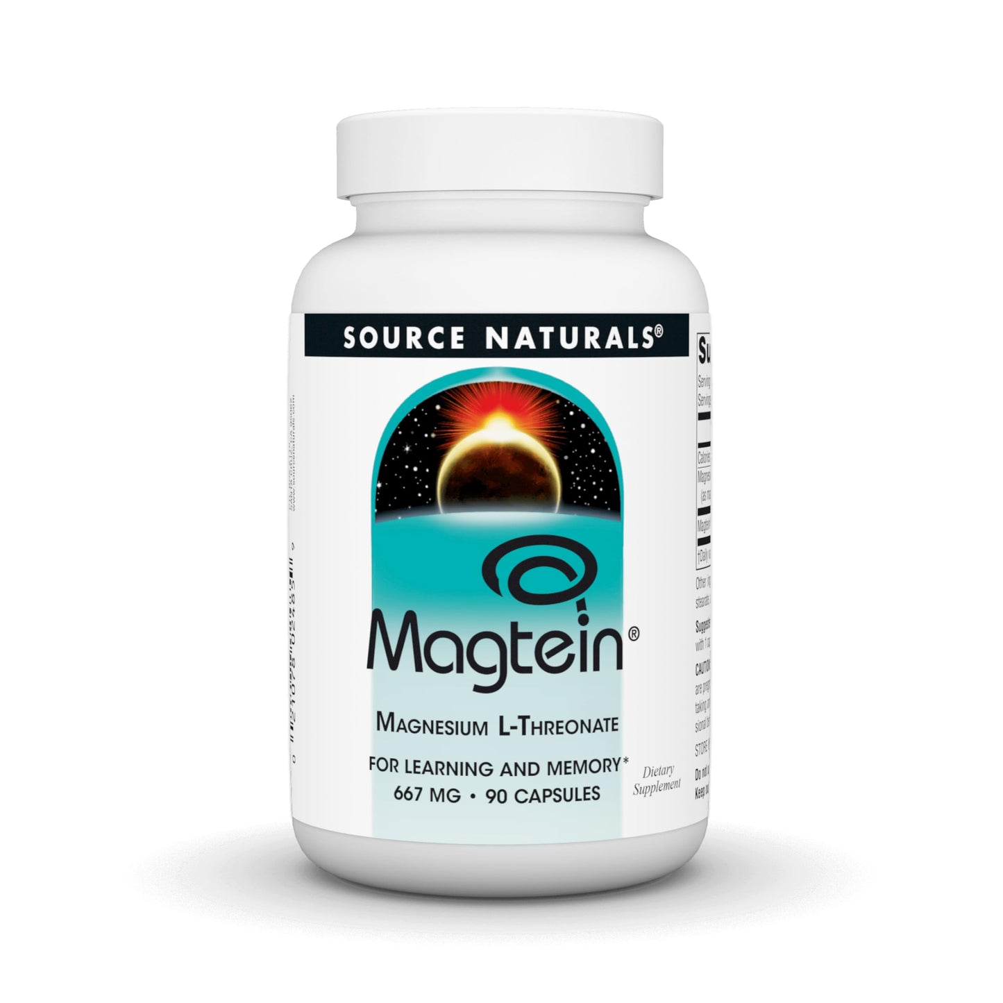 Source Naturals Magtein Magnesium L-Threonate 667mg – Supports Focus, Mood & Memory | 90 Capsules