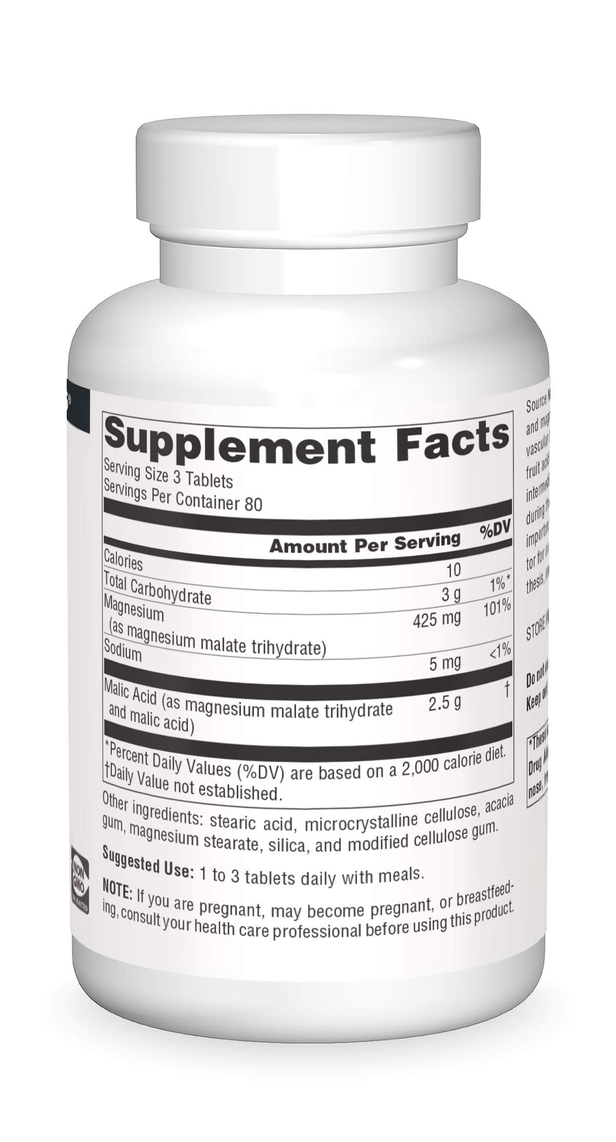 Source Naturals Malic Acid 2,500 mg - Supports Muscle Function & Energy Production | 240 Tablets
