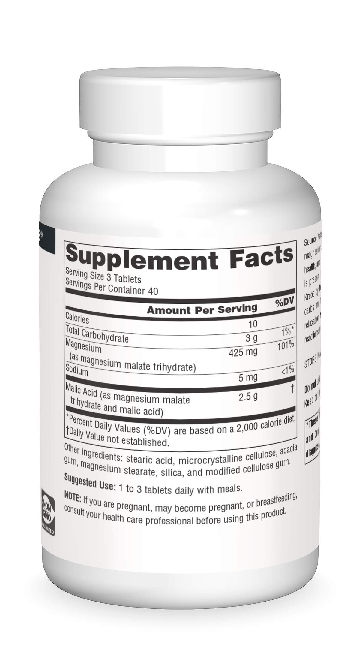 Source Naturals Malic Acid, Supports Muscles and Energy Production*, 2,500 mg - 120 Tablets