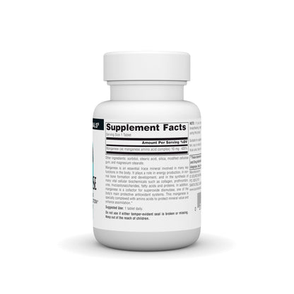 Source Naturals Manganese, Amino Acid Chelate – Supports Energy Production – 100 Tablets
