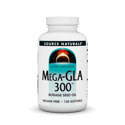 Source Naturals Mega-GLA 300 - Hexane-Free Borage Seed Oil Softgels (120)