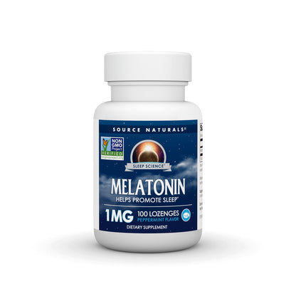 Source Naturals Melatonin, 1 mg - 100 Peppermint Flavored Lozenges