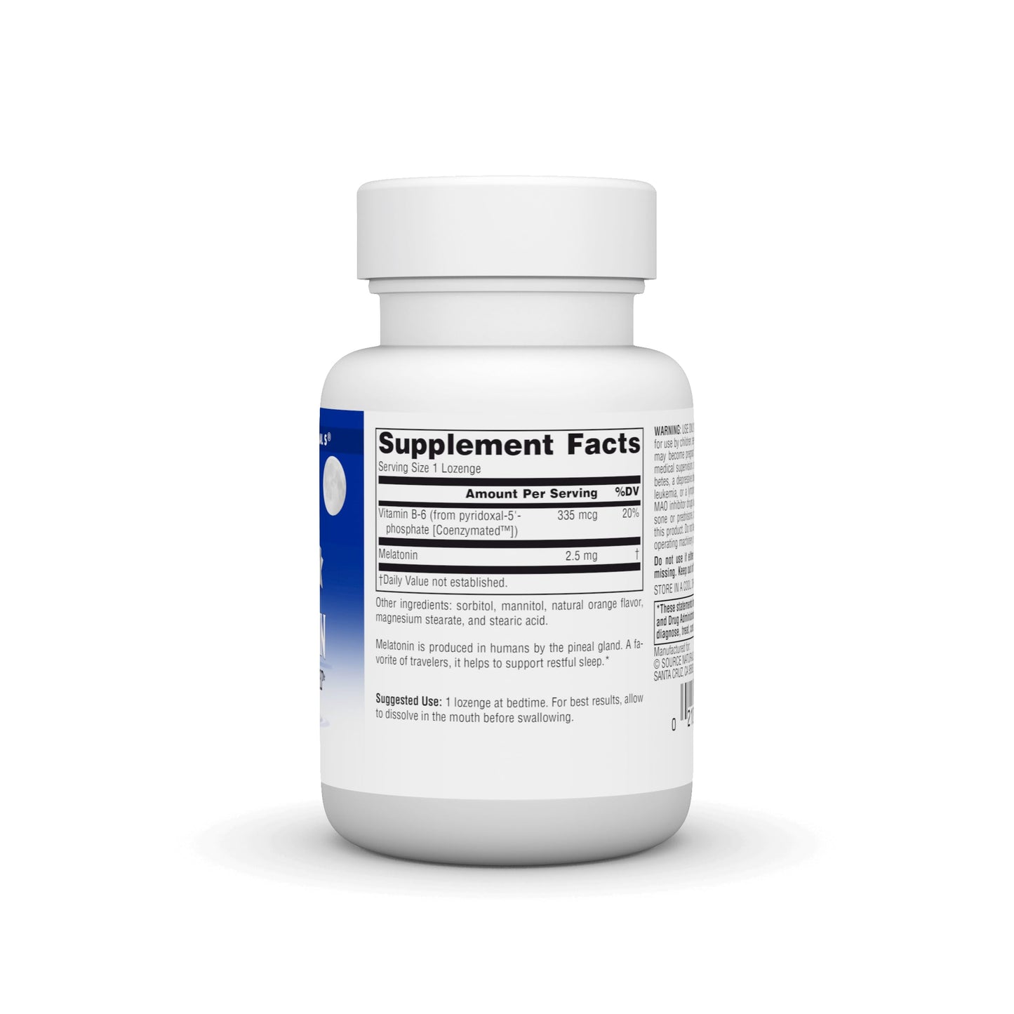 Source Naturals Melatonin 2.5 mg - 60 Orange Flavored Lozenges