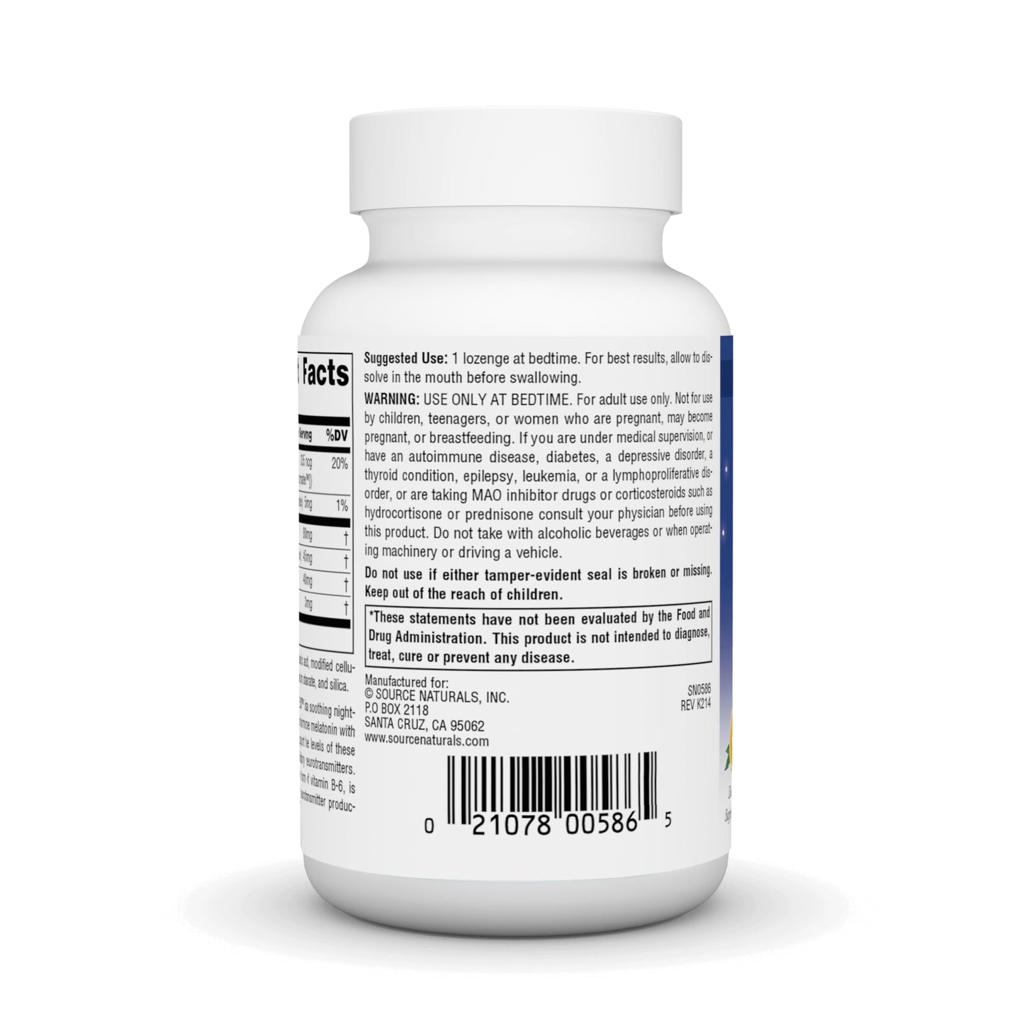 Source Naturals Melatonin Complex - 3 mg Orange Lozenges (50 & 100 Count)