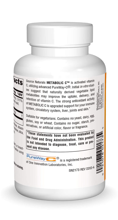 Source Naturals Metabolic C 1000mg Vitamin C - 100 Tablets