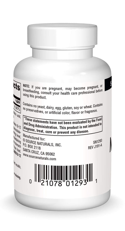 Source Naturals MethylCobalamin Vitmain B-12 Cherry-Flavored, 1 mg - 120 Lozenges